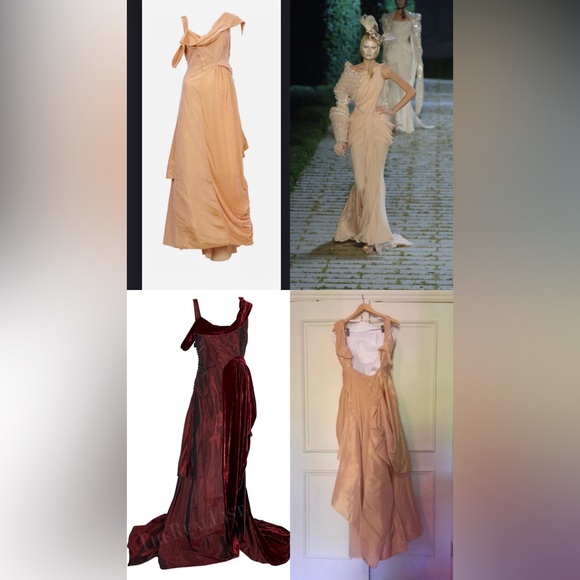 2006 Dior Galliano couture runway peach velvet wedding gown w/ draping & bodice - Picture 1 of 3